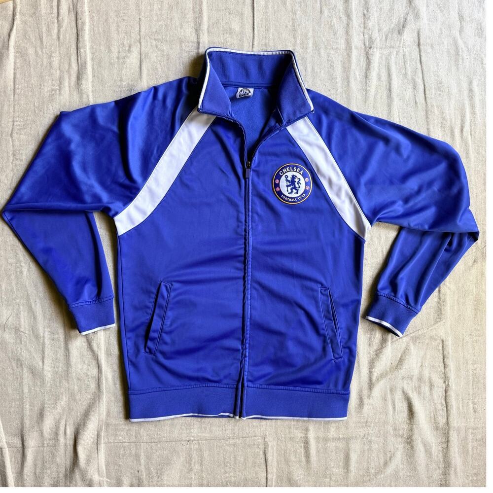 Rhinox Chelsea FC Official Soccer Track Jacket Men's Size Medium Blue White Zip